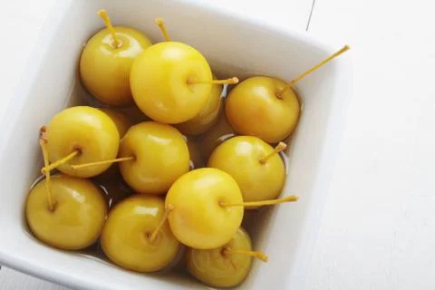 Cherry apples in syrup Stock Photos