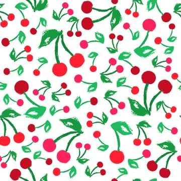 Cherry Background Painted Pattern Stock Illustration