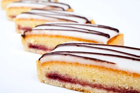 Cherry Bakewell Slices Stock Photos