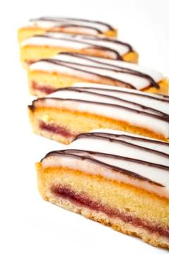 Cherry Bakewell Slices Stock Photos