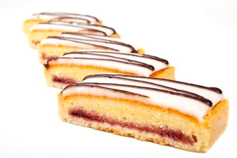Cherry Bakewell Slices Stock Photos