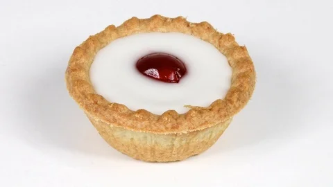 Cherry Bakewell tarts Stock Footage 86831403