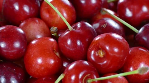 Cherry in basket rotating, close up Stock Footage 64165643