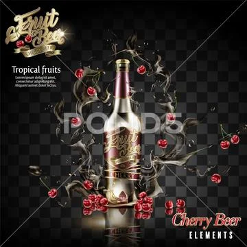 Cherry beer element Illustration