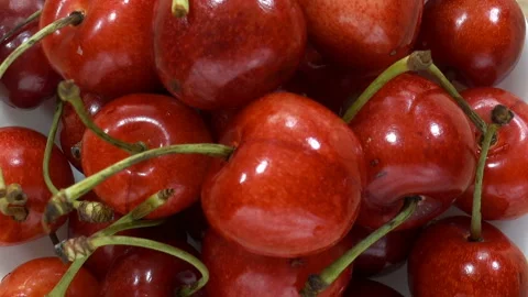 Cherry berries close-up Stock Footage 134305787