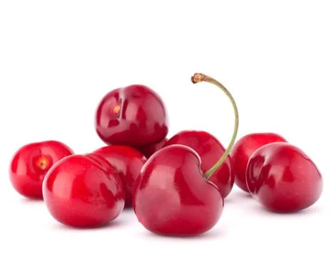Cherry berries pile Stock Photos