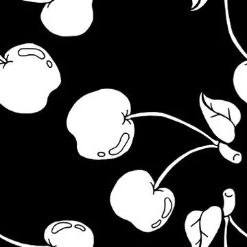 Cherry berries seamless pattern. Vector illustration of a cherry seamless pat 스톡 일러스트