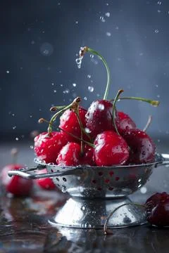 Cherry berries with the water Foto stock