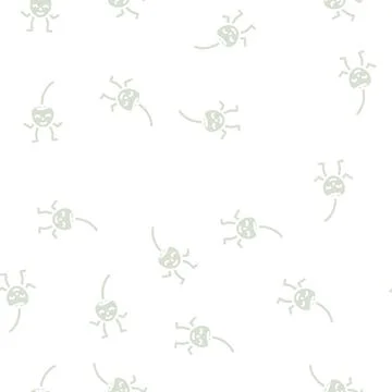 Cherry berry character glyph vector seamless pattern Stock Illustration