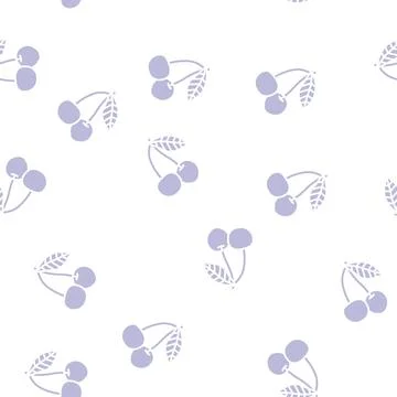 Cherry berry glyph seamless pattern Illustrazione stock
