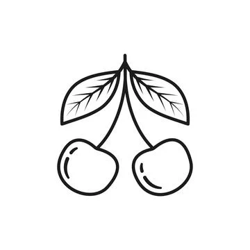 Cherry berry icon in flat style. Fresh fruit vector illustration on isolate.. Stock Illustration
