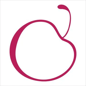 Cherry berry sketch vector illustration. Hand drawn sweet desert Stock Illustration