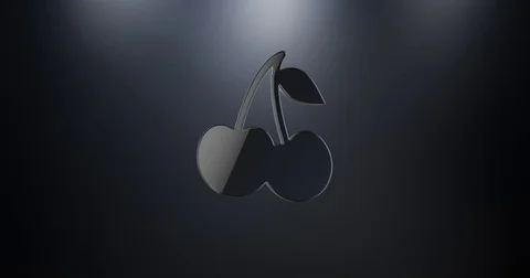 Cherry Black 3d Icon Stock Footage 69985049