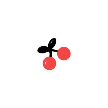 Cherry black sign icon. Vector illustration eps 10 Stock Illustration