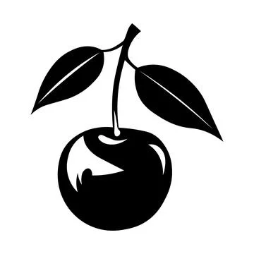 Cherry black vector icon on white background Stock Illustration