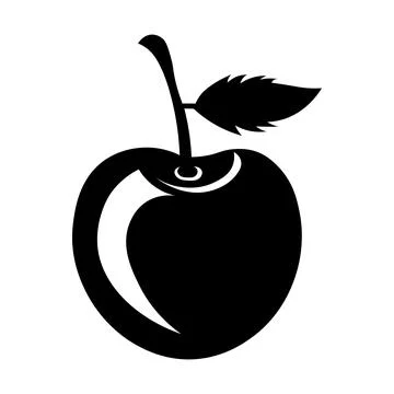 Cherry black vector icon on white background Stock Illustration