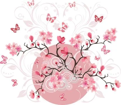 Cherry blossom background Stock Illustration