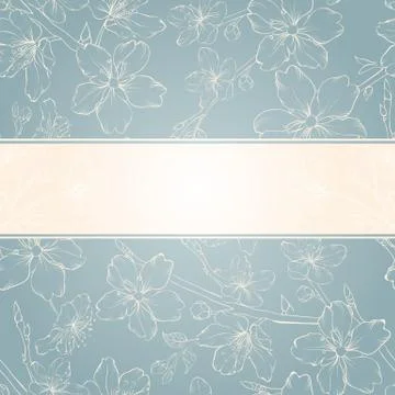 Cherry blossom background with text. Stock Illustration