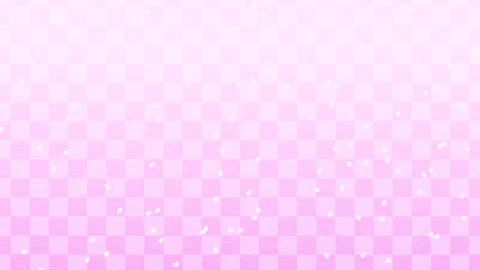 Cherry blossom blizzard dancing against a Japanese pattern checkered background. Stock Footage 195698163