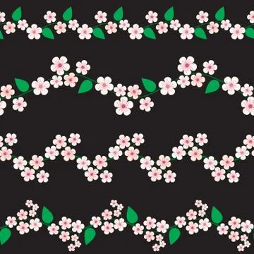 Cherry blossom borders Illustrazione stock