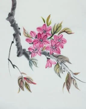 Cherry blossom branch Stock Illustration