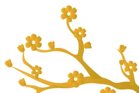 Cherry blossom branch Stock Illustration