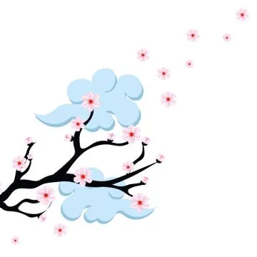 Cherry blossom branch Illustrazione stock