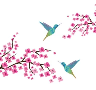 Cherry Blossom Branches Stock Illustration