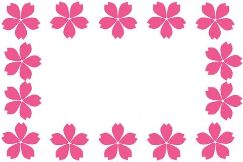 Cherry Blossom Floral Frame Background Stock Illustration