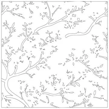 Cherry Blossom Flower illustration pattern outline sketch Illustrazione stock