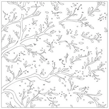 Cherry Blossom Flower illustration pattern outline sketch Stock Illustration