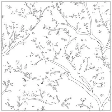 Cherry Blossom Flower illustration pattern outline sketch 스톡 일러스트