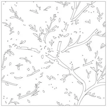 Cherry Blossom Flower illustration pattern outline sketch Stock Illustration