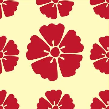 Cherry blossom flowers seamless pattern background Stock Illustration