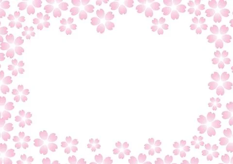 Cherry blossom frame, wallpaper. Cherry tree in full bloom. Stock Illustration