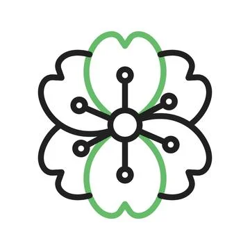 Cherry Blossom Icon Image. Stock Illustration