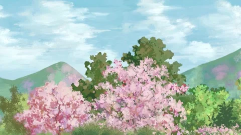 anime girl underneath a cherry blossom tree