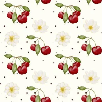 Cherry blossom pattern design for textile use in wrapping and packaging mat.. Stock Illustration