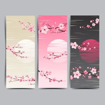 Cherry blossom realistic vector, sakura, japan, background Illustration 스톡 일러스트