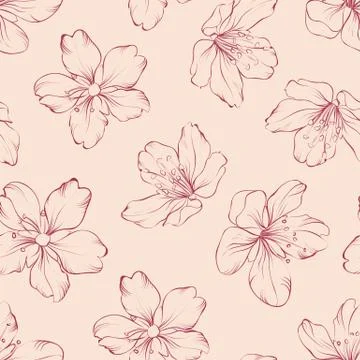 Cherry blossom seamless pattern. Stock Illustration
