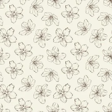 Cherry blossom seamless pattern. Illustrazione stock