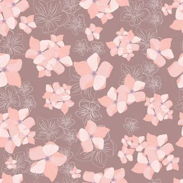 Cherry blossom seamless pattern. Stock Illustration