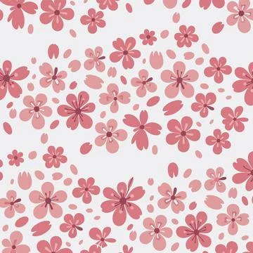 Cherry Blossom Seamless Pattern 스톡 일러스트