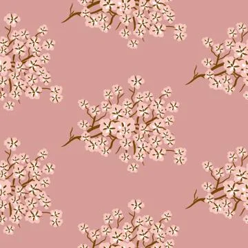 Cherry blossom seamless vector pattern. Stockillustratie