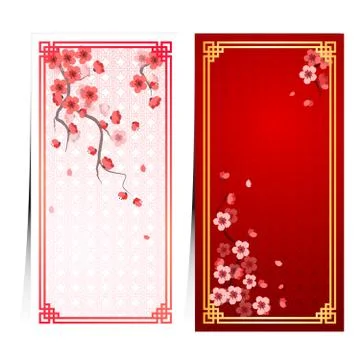 Cherry blossom template Stock Illustration