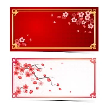 Cherry blossom template Illustrazione stock