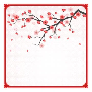 Cherry blossom template Illustrazione stock