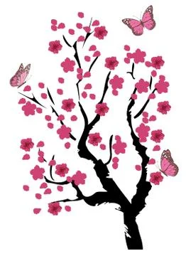 Cherry Blossom Tree Stock Illustration