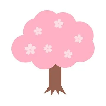 Cherry blossom tree. Spring in Japan. Vector. Stock Illustration