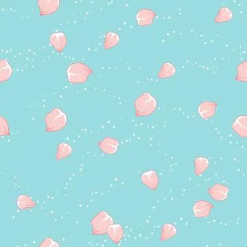 Cherry blossom vector background. (Seamless flowers pattern) Stockillustratie